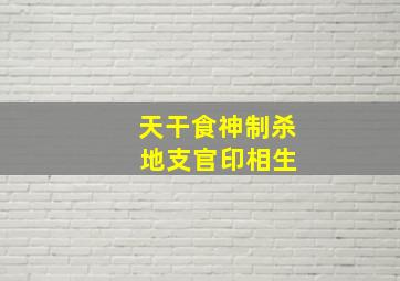 天干食神制杀 地支官印相生